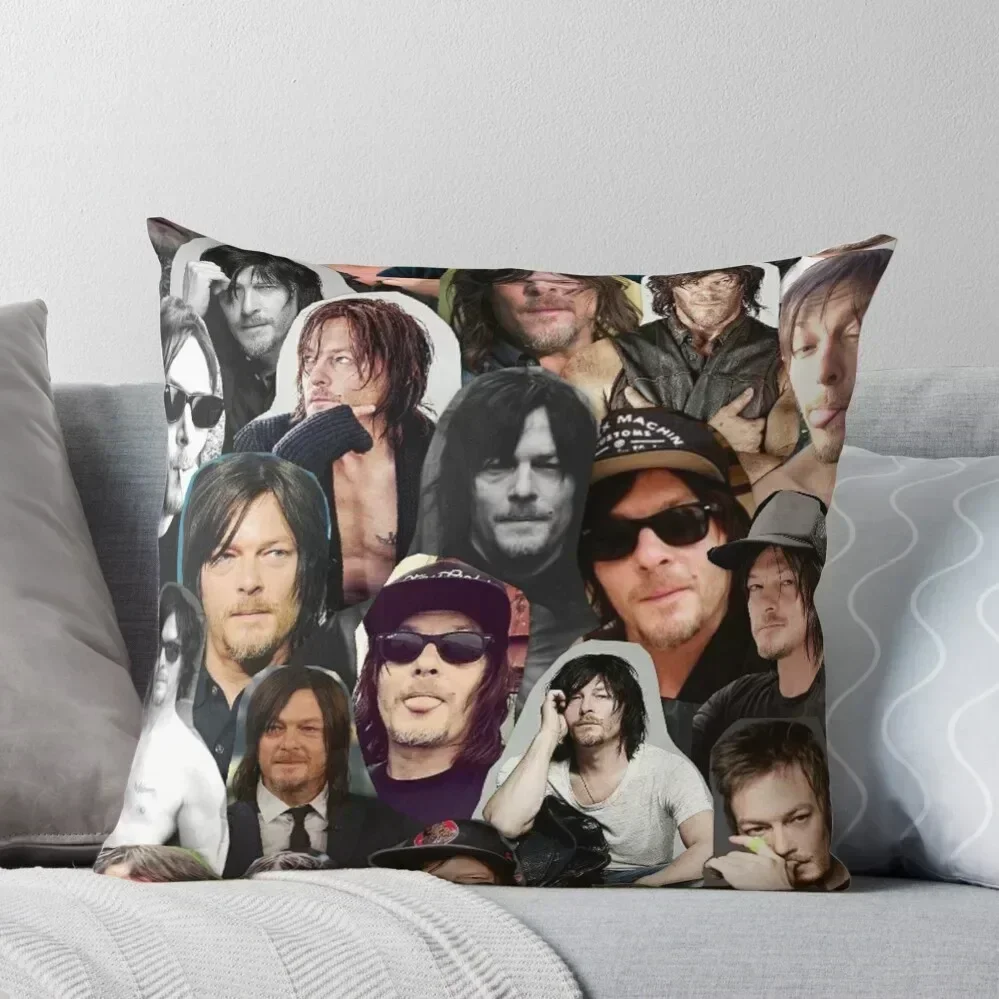 

Norman Reedus Collage Throw Pillow Cushions Home Decor Pillowcases Cushion Child pillow