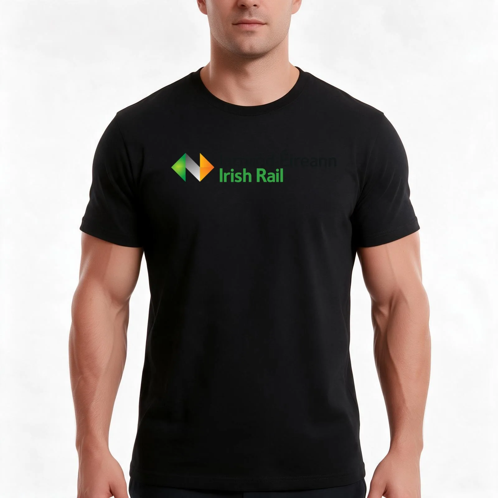Logo of iarnród éireann T-Shirt, Summer Casual Cotton Tee, Oversized Streetwear Tops, Vintage Graphic Print, Unisex Men Women