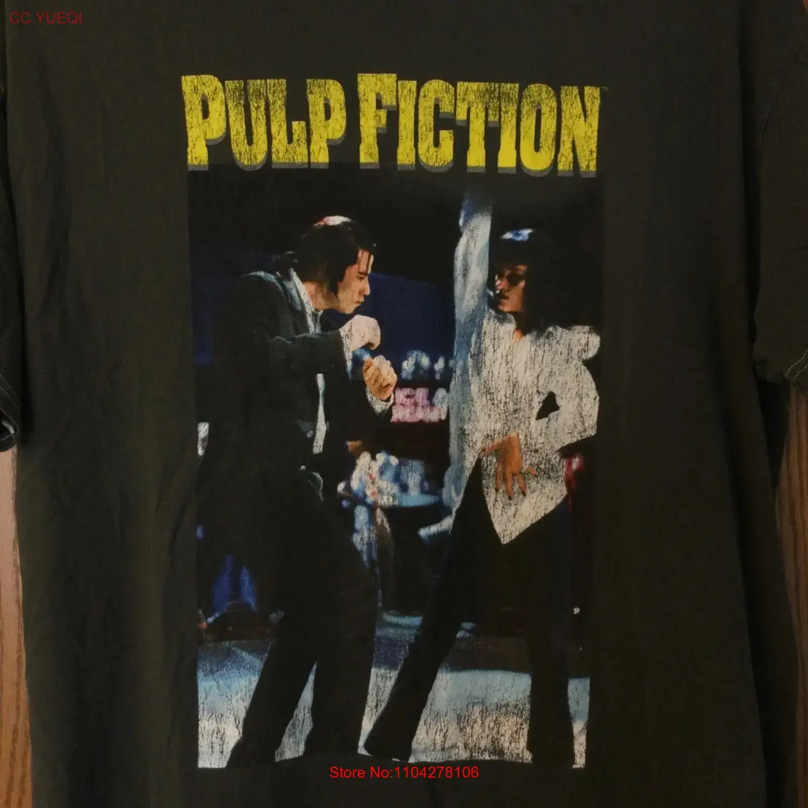 Pulp Fiction John Travolta And Uma Thurman Dancing 2024 Gray T Shirt L vintage Washed Comfortable Stylish Versatile Slightly