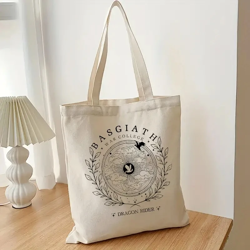 Basgiath War College Shopping Bag Fourth Wing Casual Canvas Tote Bag Dragon Ride Outdoor Travel Storage Shoulder Bags