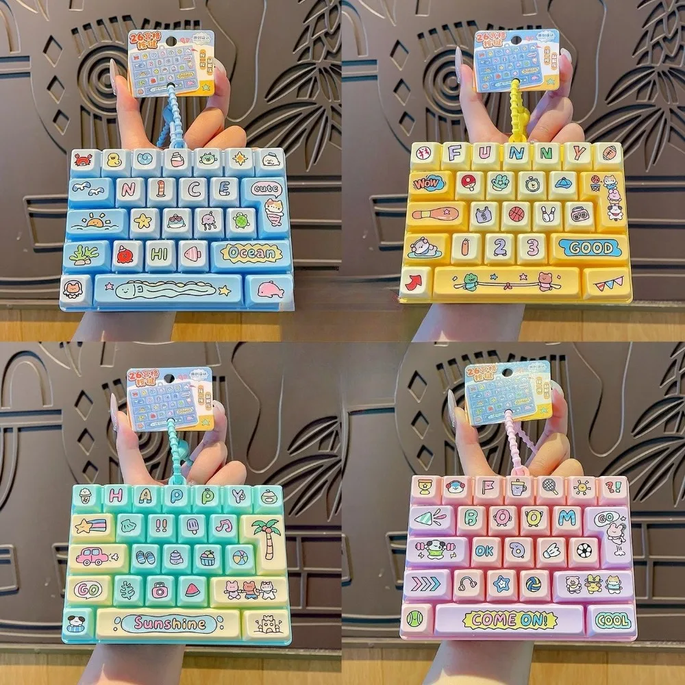 Explosions 26Grid Keycap Clicker Anti Stress Fidget Keyboard Keychain Decompression Button Cartoon Hand Relax Party Favor Gift
