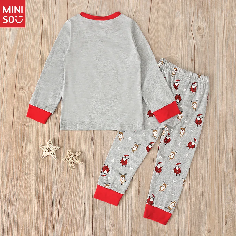Conjunto de disfraz de Papá Noel para niños de 2 piezas, camisa de manga larga y pantalones