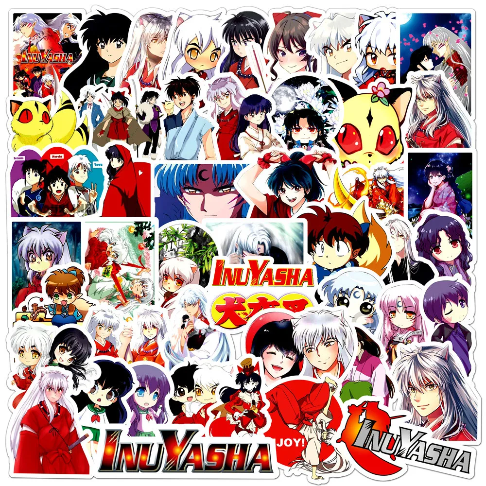 50 Stück Anime Inuyasha Japanische Graffiti Wasserdichte Aufkleber für Gepäck, Notizbuch, Handy & Auto