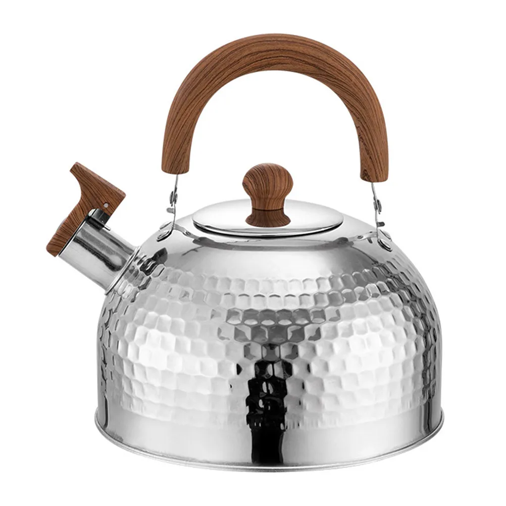 Large Capacity Stainless Steel Whistling Tea Kettle for Stovetop Heat Insulated Handle Automatic Loud Whistle Safe