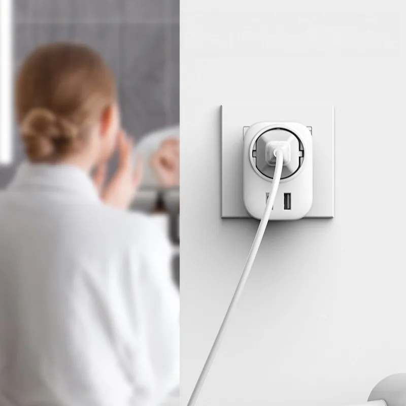 

European American Standard Conversion Plug Travel Adapter Compact Portable USB Type-C Overvoltage Protection Ground Wire