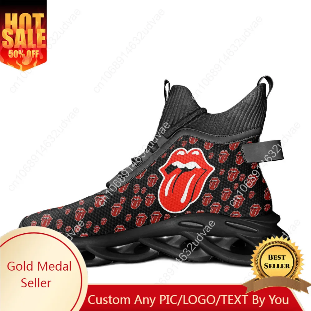 

T-The R-Rolling S-Stones High Top Flats Sneakers Mens Womens Sports Running Shoes Sneaker Lace Up Mesh Footwear Custom Shoe