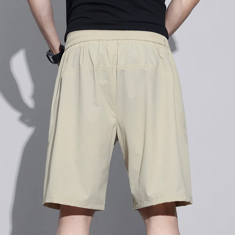 2024 Summer Men's Casual Thin Shorts Pants Loose Jogger Hip Hop Streetwear Drawstring Elastic Waist Beach Short Pants Plus Size