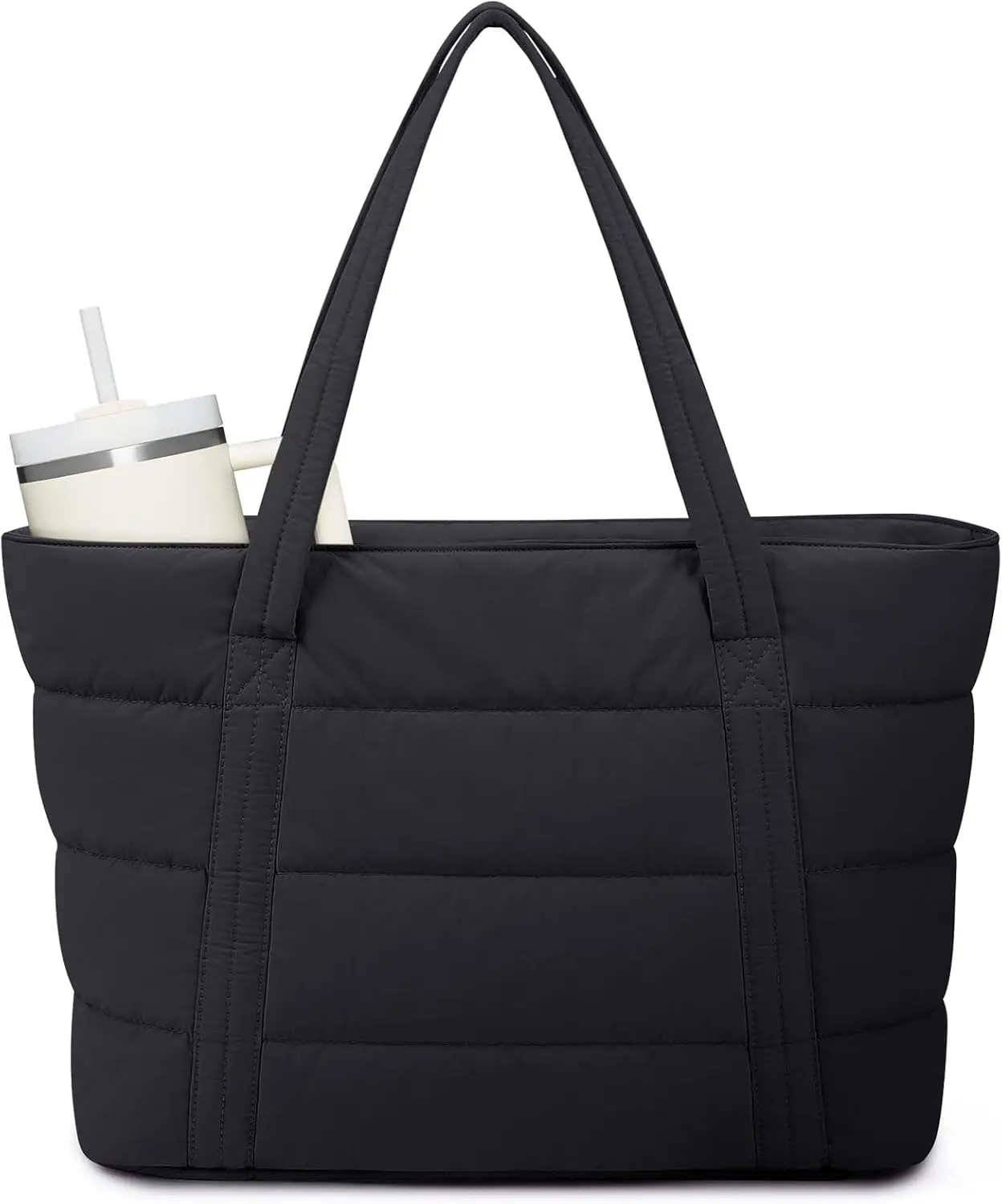 

Сумка-тоут для женщин с держателем для кружки и отделениями для ноутбука, стеганая объемная сумка для путешествий и работы, для медсестер и учителей