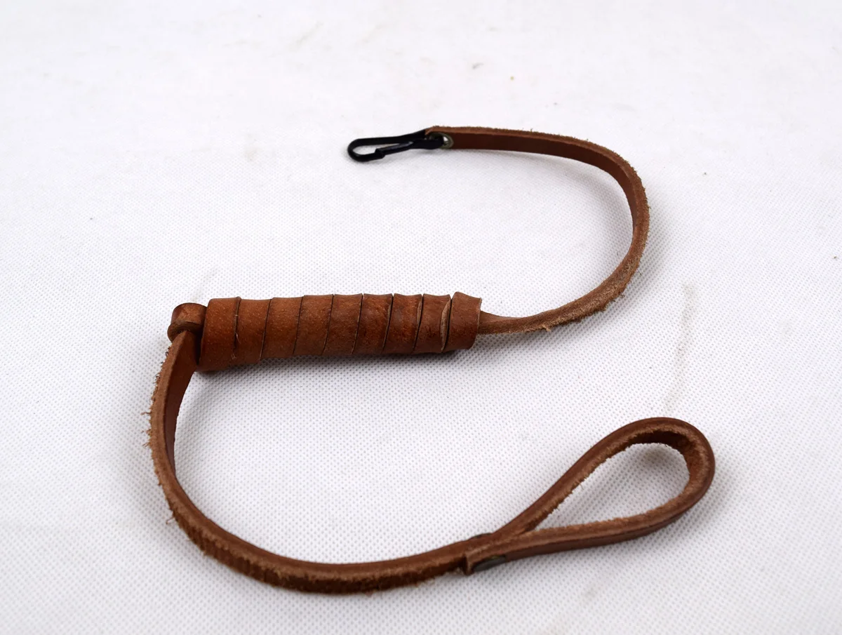 Military Durable Type Pistol Leather Sling Lanyard Keychain