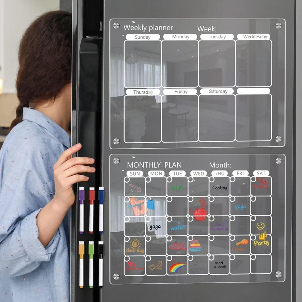 Don't Let Important Dates Slip Away Our Acrylic Magnetic Calendar Fridge Calendar Message Board Keeps You In The Know  Always