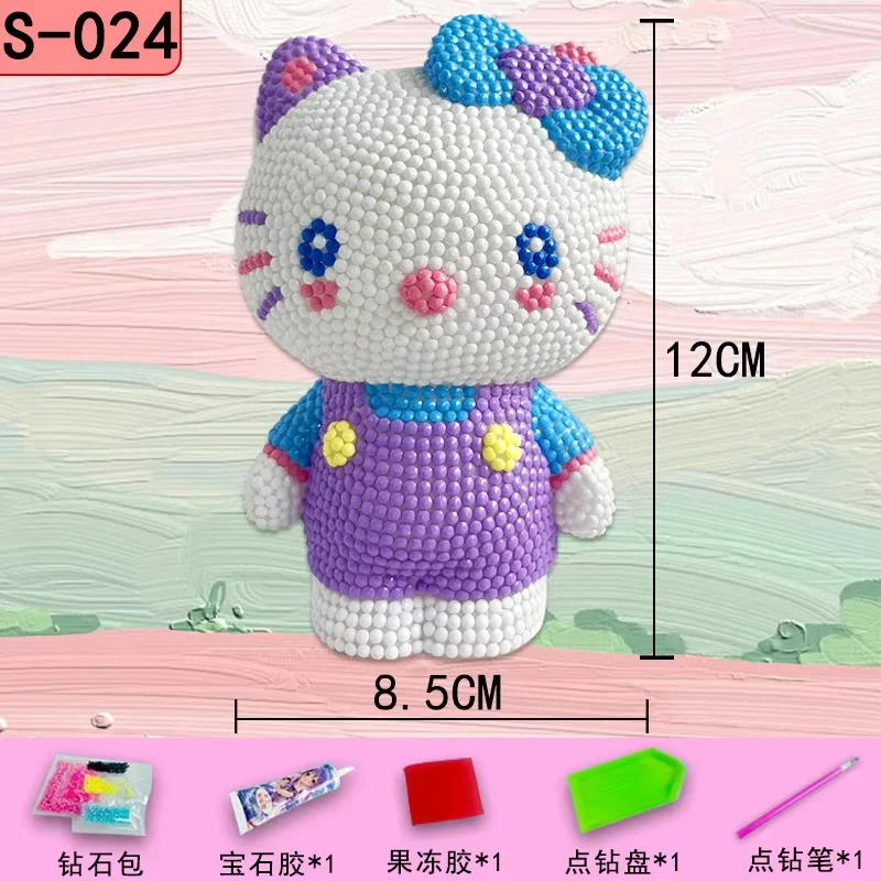 Sanrio Children's Bank Handicraft DIY Point Drilling Piggy Bank Ornaments Sticker Diamond Painting Vinyl Doll Children Toys Gift