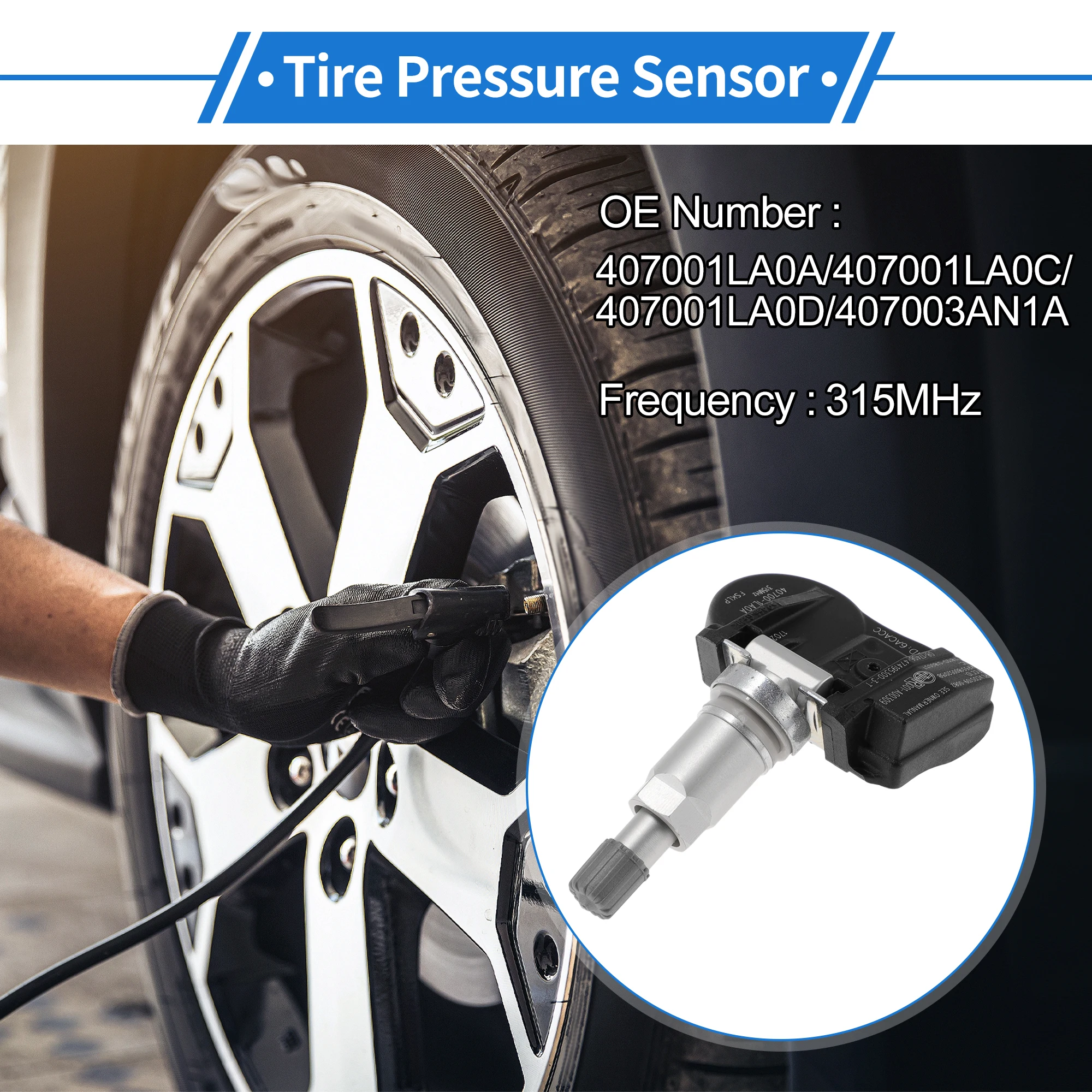 Sensor Tekanan Ban UXCELL Sensor TPMS 315MHz No.407001LA0A/407001LA0C/407001LA0D/407003AN1A untuk Infiniti EX35 Journey 11-13