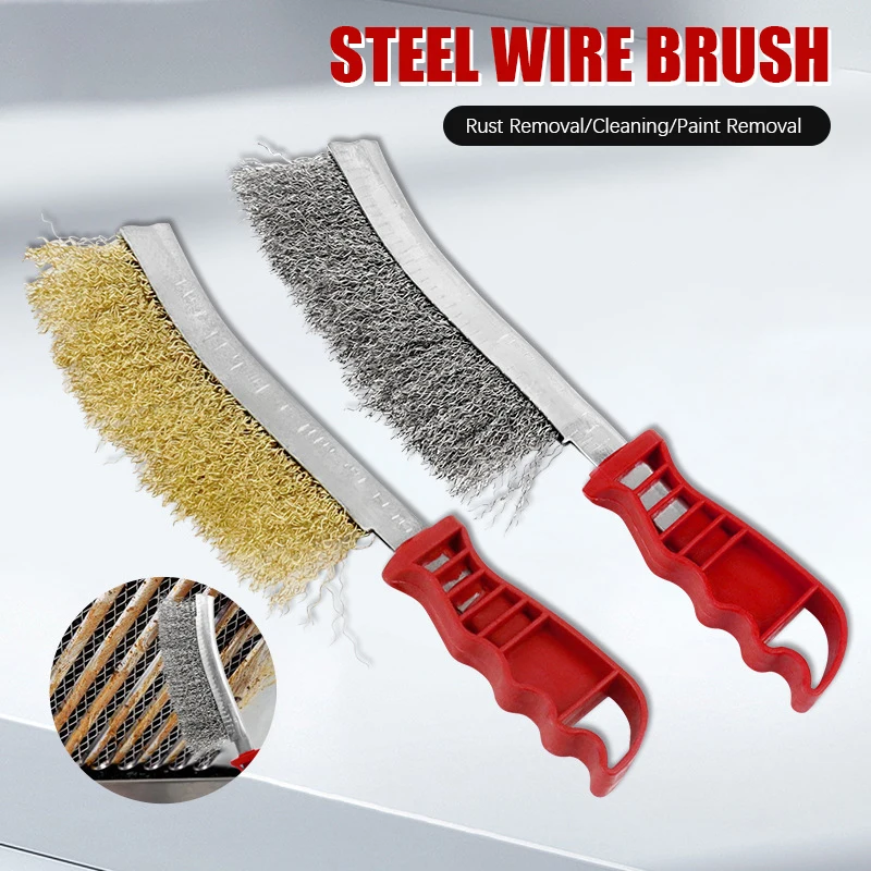 Multifunctional Wire Brush Copper Plated Stainless Steel Brush Cleaning Brush Metal Rust Removal Brush For Cleaning BBQ Grill