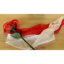 Rose Silk by JIN Magic Tricks White Rose To Red Magician Stage Illusions Gimmicks Mentalism Props Color Change Flower Silk Magia