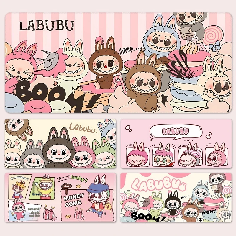 Labubu เมาส์ Pad ขนาดใหญ่แป้นพิมพ์สํานักงาน Pad Labubu อินเทรนด์ Play MAT น่ารักสาวบ้านโต๊ะคอมพิวเตอร์เทศกาลปัจจุบัน