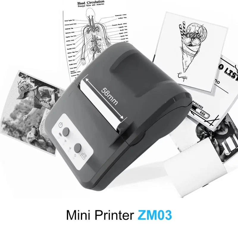 Inkless Handheld Mobile Printer Wifi Thermal Receipt Printer Mini Portable Printer