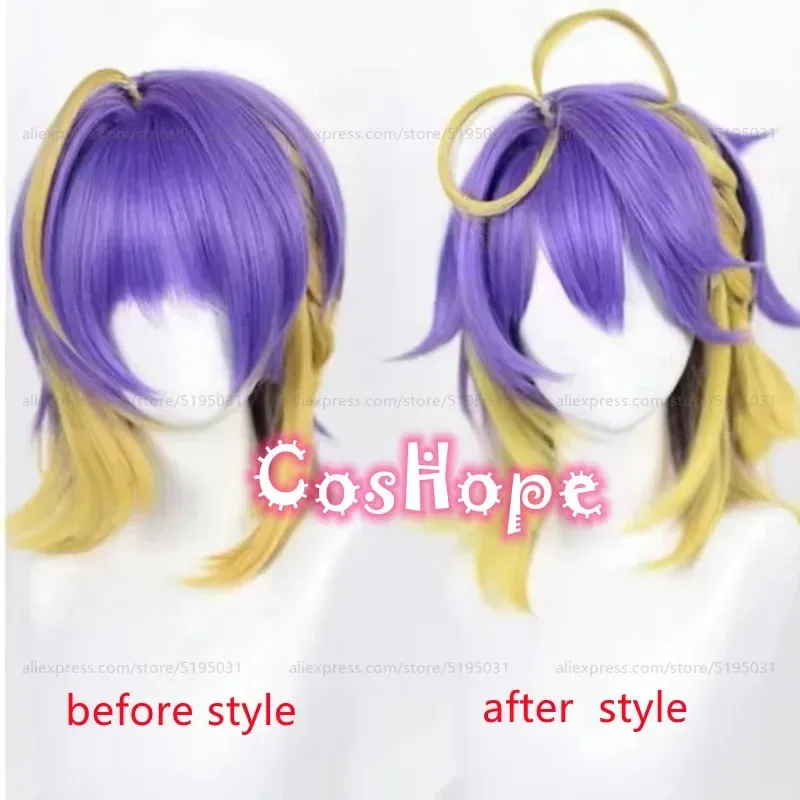 

AIAI 2025Aster Arcadia 42cm Blue Purple Yellow Cosplay Anime Wig Heat Resistant Synthetic Wigs Halloween