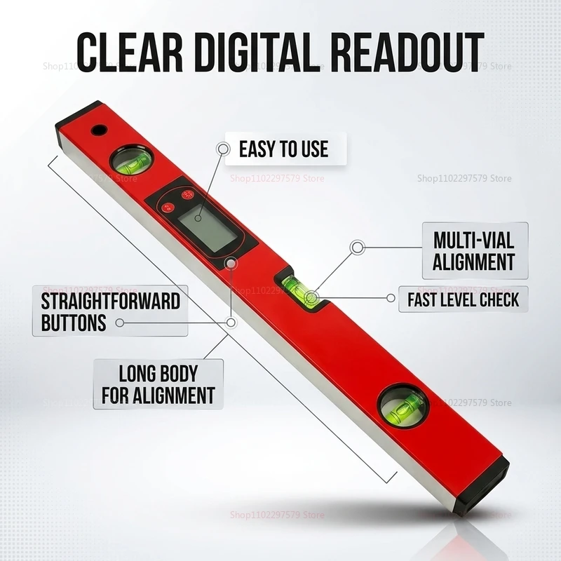 30/50cm Digital Laser Display Magnetic Level Ruler Electronic Inclinometer Protractor for Carpentry Masonry Construction