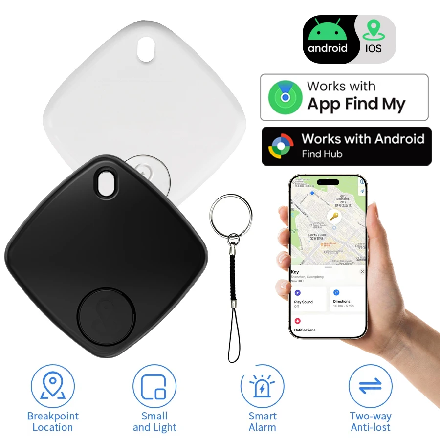 

Smart GPS Tracker Bluetooth Air Tag Locator for Keys Kids Pets Anti-Lost Reminder Device Compatible with iOS Android Systems