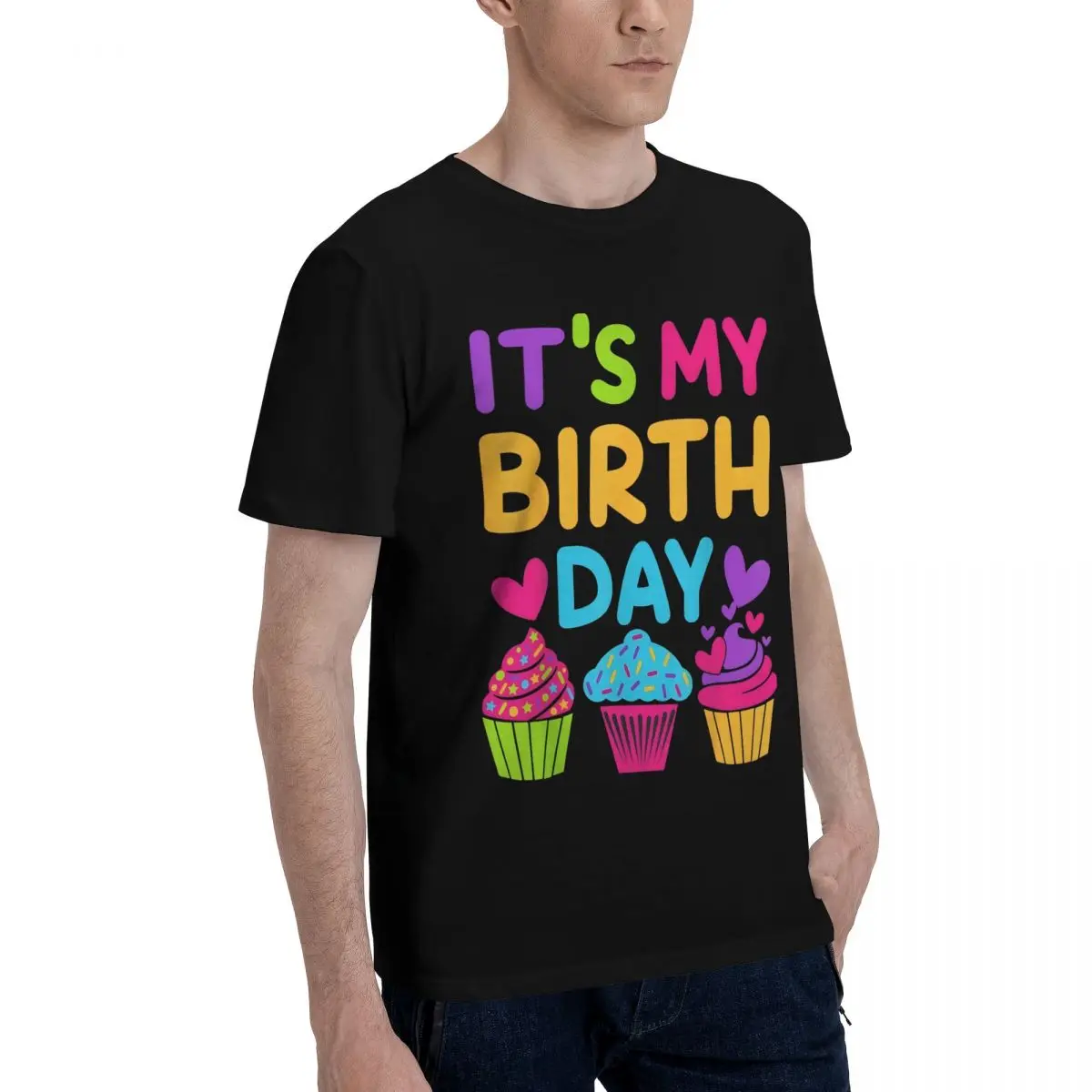 Colorful Birthday Cupcakes Movement T-shirts Travel Championship Graphic Cool Top quality Eur Size