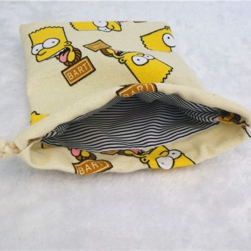 The Simpsons Aufbewahrungstasche, Bart Simpson Cartoon und niedliche Geldbörse, tragbar für Ausflüge, große Kapazität, Kordelzug-Kosmetiktasche – Detail 4