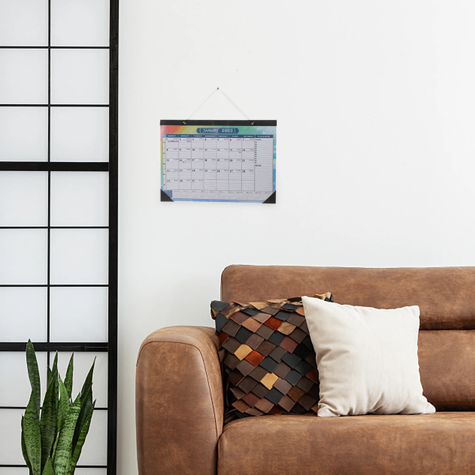 

2024 Monthly Wall Calendar English Design Lightweight Calendar for Office Home Dorm Household Schedule Planner