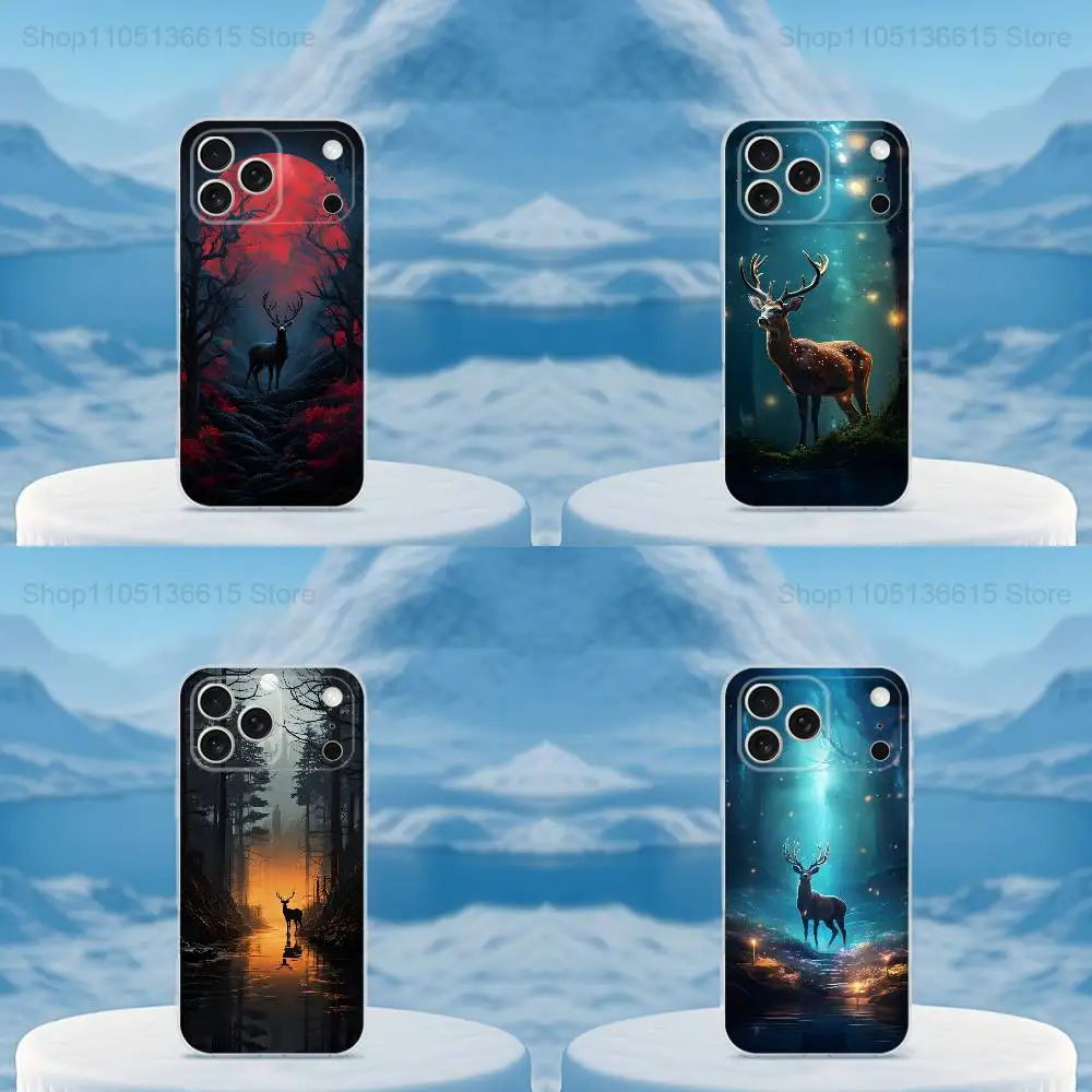 

Cute Deer Animals Phone Case For iPhone 16,15,14,13,12,11,17 Pro,Max,Plus,X,XS,XR,SE,Mini Transparent Soft Cover
