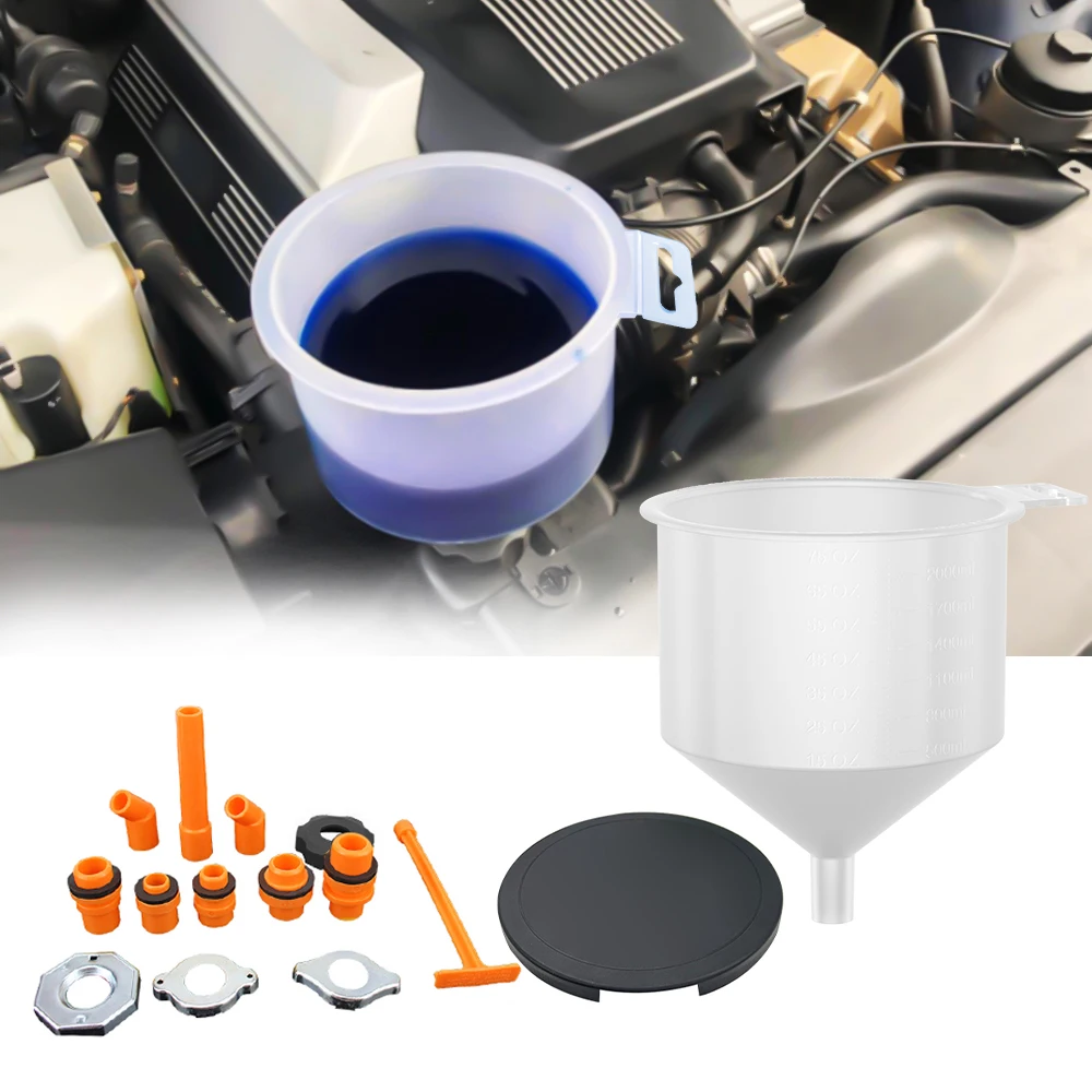 Plastic Filling Funnel Spout Car Accessories 15Pcs/Set Spill Proof Coolant Filling Kit