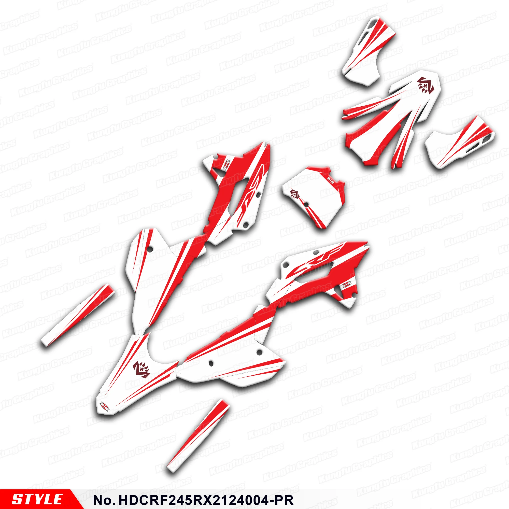 Racing Graphics Motorcycle Decals for Honda CRF 250RX 450RX 2021 2022 2023 2024, HDCRF245RX2124004-PR