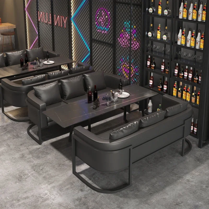 Western restaurant music dining bar Bistro sofa booth table and chair combination
