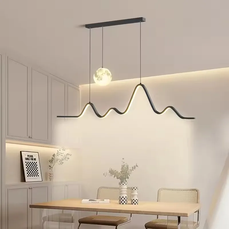 2025Dining Table Modern Led Pendant Light Lamp For Dining Room Kitchen Bar Designer Line Chandelier