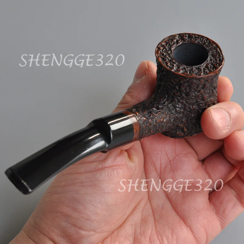 اليدوية براير الجذر خشبية جليسة التبغ الأنابيب بوكر خشب الكرز عازمة الجذعية متوسطة الحجم #6