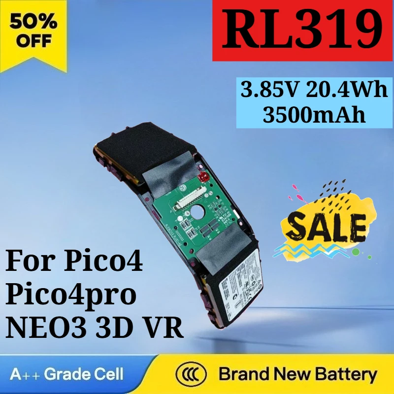 New RL319 3.85V 3500mAh Replacement Battery for Pico4 Pico4pro NEO3 3D VR Overall Finished Product Integration Battery with Tool