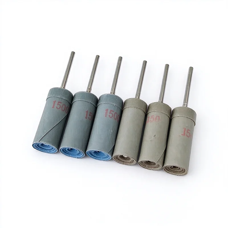 10Pcs Mounted Sandpaper Abrasive Rolls, 3/32" Shank, 120-5000 Grit Optional, Jewelry Metal Rotary Tool Polishing Bits