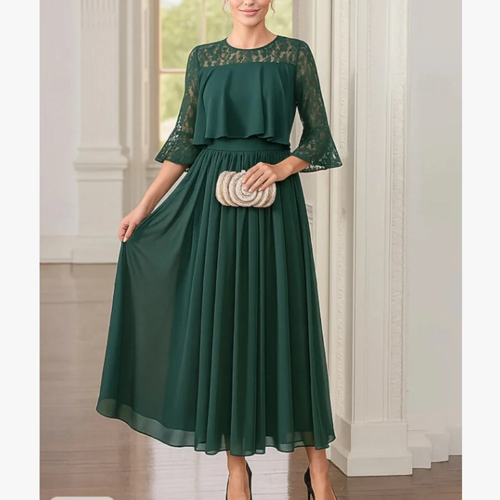 

Customized New In Elegant Long Mother of the Bride Dresses Lace Ankle-Length A-Line Wedding Guest Party Groom Dress 2026