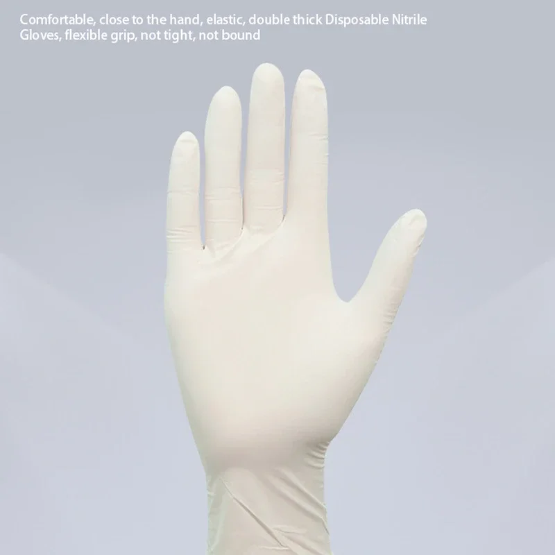 100pcs White Latex Gloves Disposable  Bake Non-Slip Rubber Latex Gloves Household Cleaning Disposable Universal Hot