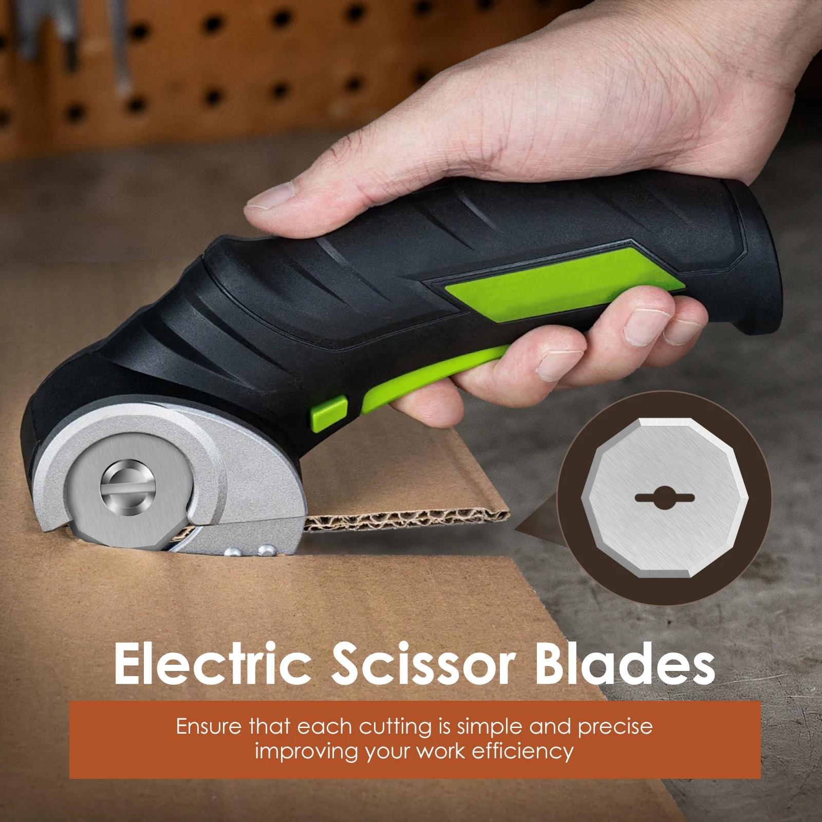 10Pcs Cordless Electric Scissors Blade for RC2600K/RC2601/RC2602 Tungsten Steel Rotary Blade Replacement Leather Carpet Sewing