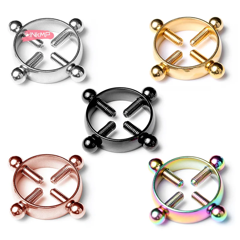 1Pcs Adjustable Stainless Steel Nipple Ring Clip-On Fake Nipple Piercing Jewelry for Women Various Colors Available image 5