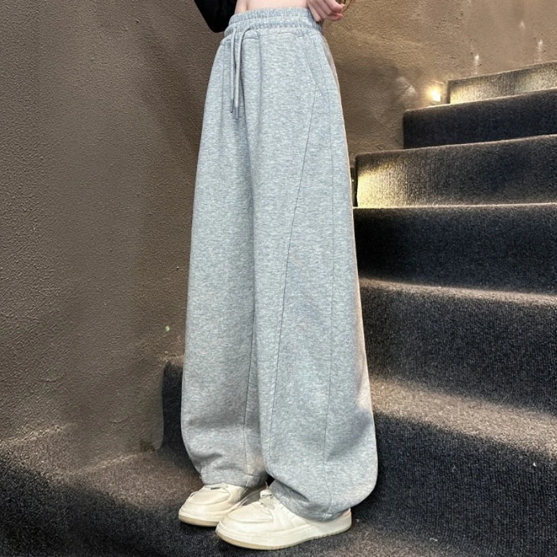 

2026 Girls‘ Loose Straight Sweatpants, Spring Casual Wide Leg Trousers for Big Kids Trendy Bottoms New Arrival