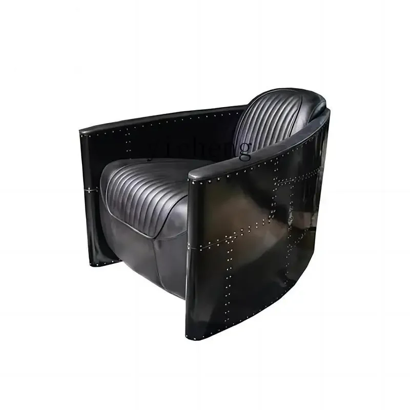 

American retro single sofa industrial style sofa black creative antique rotating leisure chair