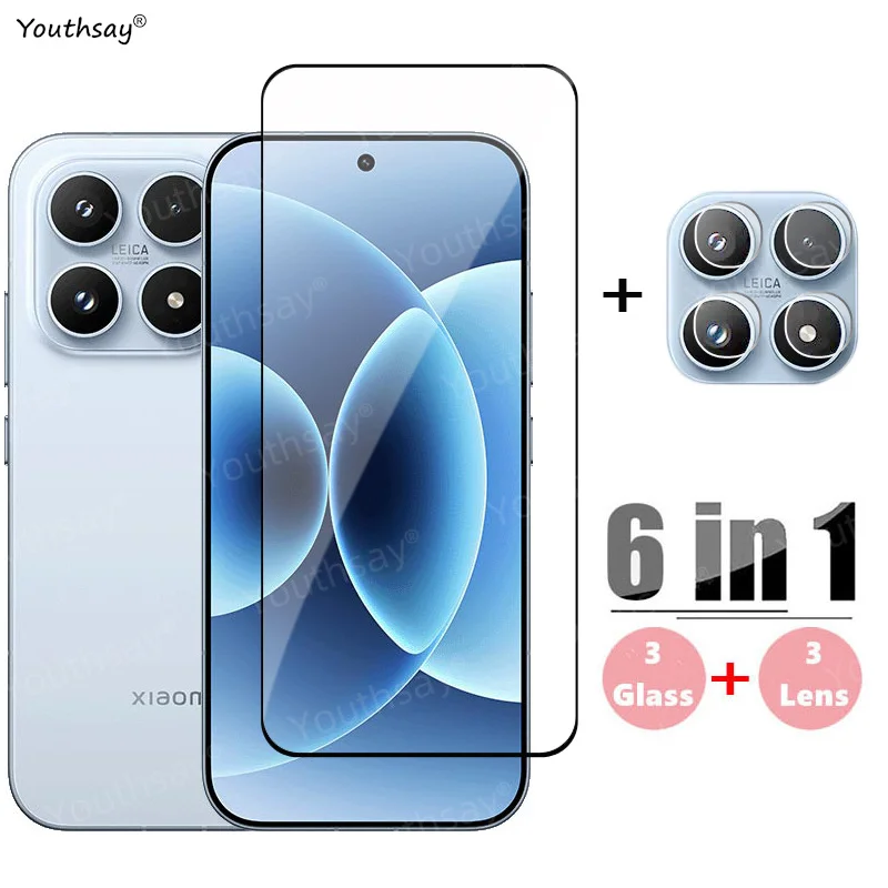 6 в 1 полное стекло для Xiaomi 17 закаленное Защитная пленка экрана HD объектива
