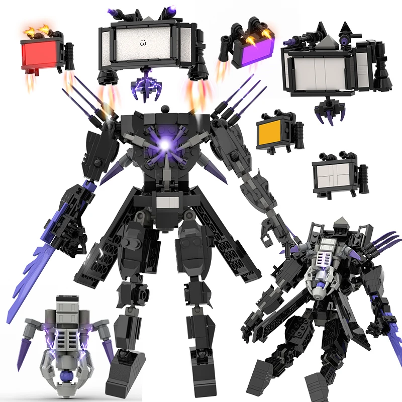 Skibidis – blocs de construction de figurines d'action de toilette, Speakerman Cameraman TVman, modèle de briques, jouets pour enfants, cadeaux de noël et d'anniversaire