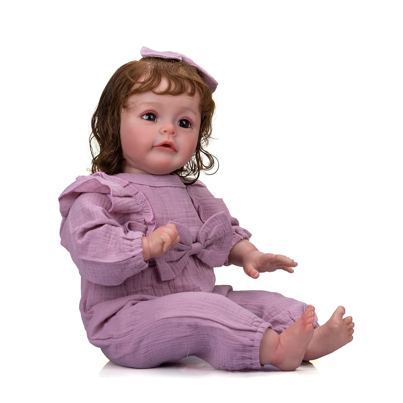 NPK 60CM Huge Baby Reborn Toddler Girl Doll Sue-sue  Lifelike 3D Painted Skin with Visible Veins Collecitle Art Doll