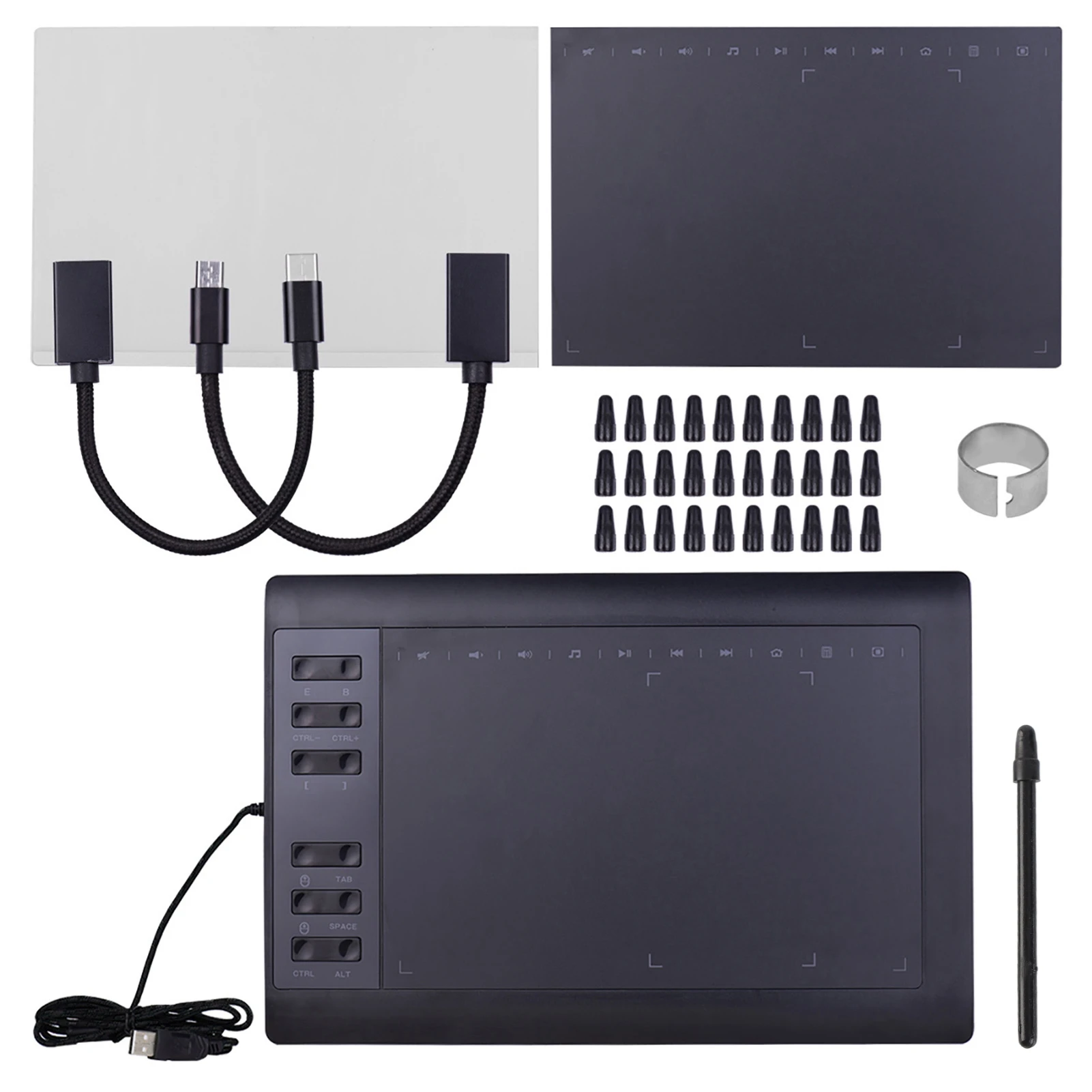 VINSA VIN1060 Graphics Tablet 10x6 Inch Professional Graphics Drawing Tablet 12 Express Keys with 8192 Levels Support PC Laptop