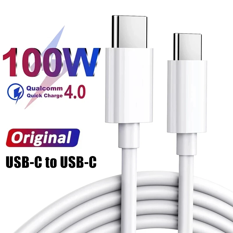 PD 100W Dual USB C Fast Charging Cable for iPhone 15 Plus Samsung S23 S24 Huawei Nova Honor Xiaomi Redmi Type-C Charger Cable 3m