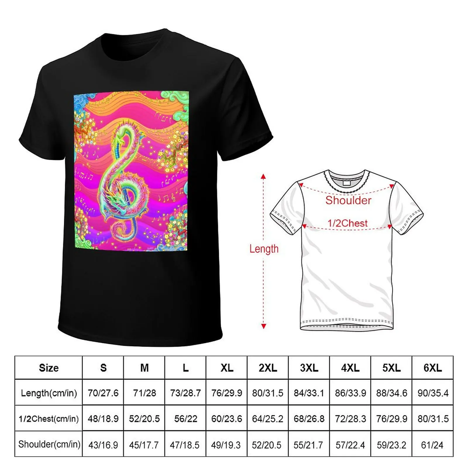 Treble Clef - Music Dragon - Neon Decora T-Shirt Sun Block Outdoor T-Shirt