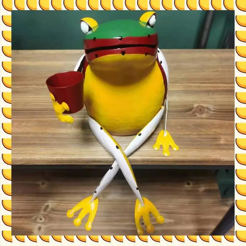 

BAAU 3D Craft Animal Crossleg Frog Figurine Kawaii Garden Miniature Nordic Home Room Table Decoration Accessories