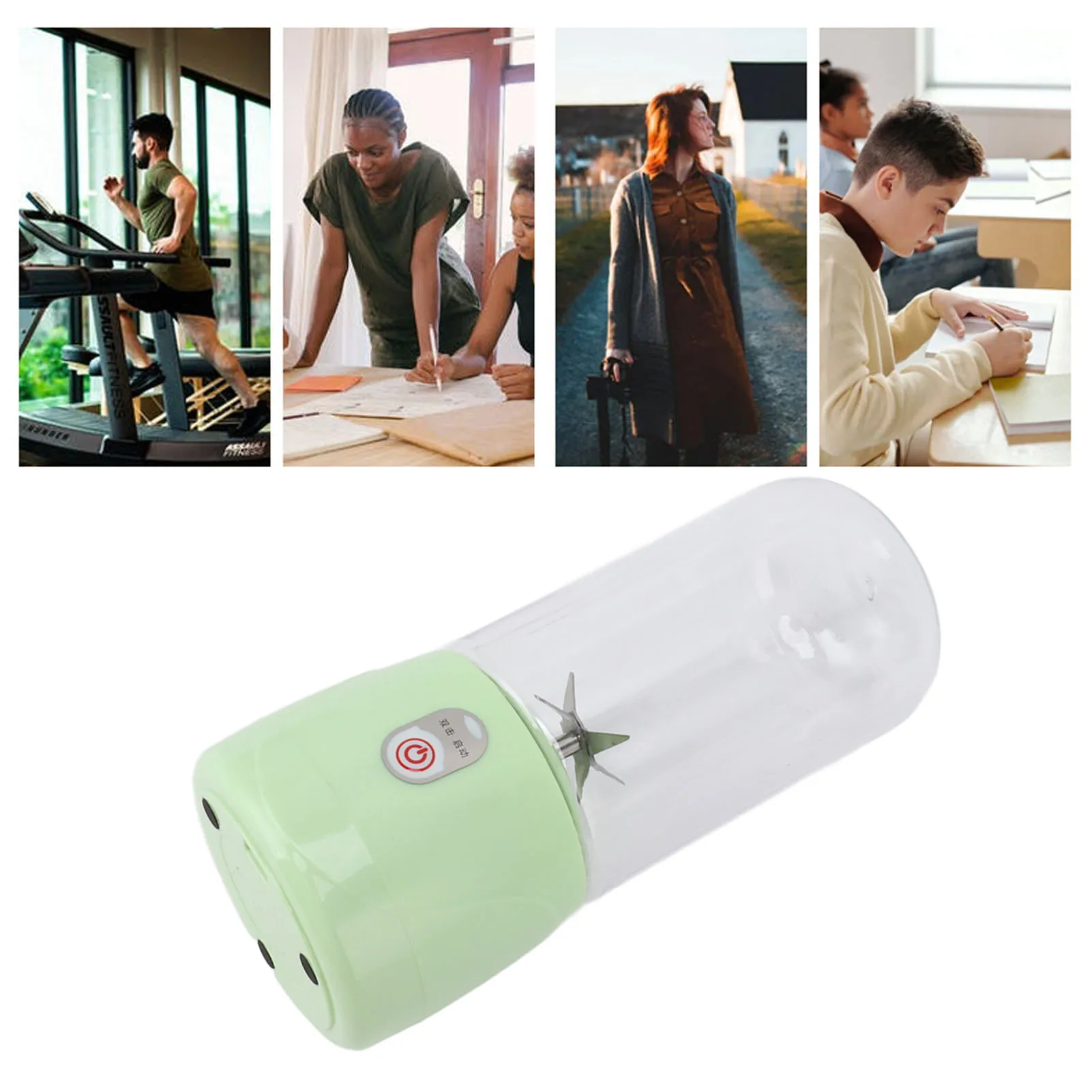 휴대용 블렌더 USB 충전식 6 블레이드 미니 Juicer 컵 과일 압착기 여행 스포츠 주방 410ml