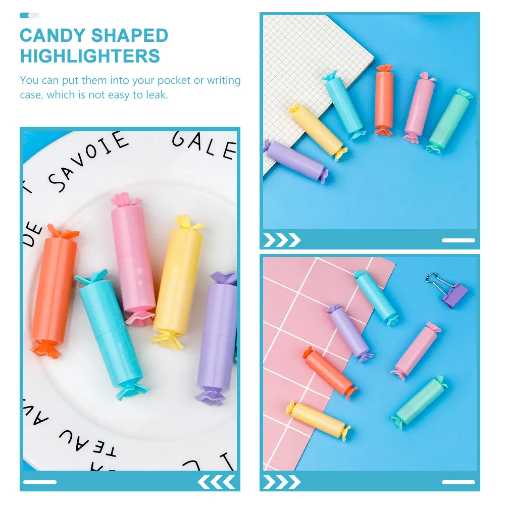 12 قطعة مجموعة تمييز السائبة كاندي نمط أقلام الفلورسنت الصغيرة مقاومة للتسرب حجم صغير لحقيبة الظهر مقلمة حمل يومي #6