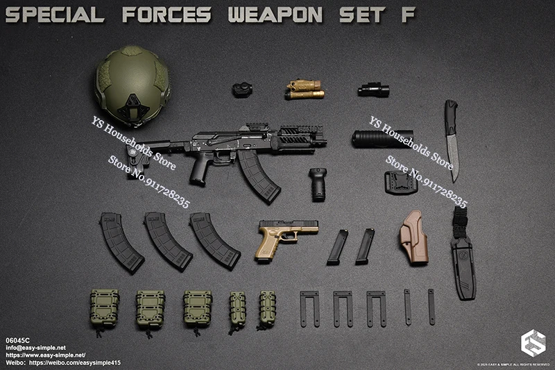 Easy&Simple ES 06045 1/6 Militarny Model Broni Specjalnej AK, Zestaw Akcesoriów do Figurki Akcji 12-calowej, Dekoracja Sceny